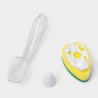 Губка для посуды Доляна, с ручкой дозатором, поролон, абразивное покрытие, 24×5.5×8 см - Фото 4