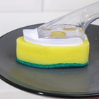 Губка для посуды с дозатором Доляна, 6×8×23 см, поролоновая с абразивным покрытием - фото 8122137