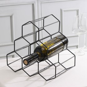 Подставка для бутылок Доляна «Соты», 28×27,4×21 см, цвет чёрный