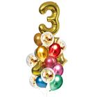 Букет из шаров «День рождения – 3 года», фольга, латекс, набор 21 шт., цвет золотой - фото 9097376