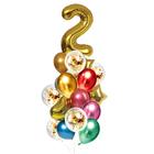 Букет из шаров «День рождения – 2 года», фольга, латекс, набор 21 шт., цвет золотой - фото 9097443