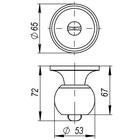 Ручка защелка 6082 CP-E, ключ, фиксатор, цвет хром - Фото 2