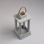 Кашпо деревянное "Фонарь", ручка верёвка, винтаж, 16×16×30 см - фото 23519254