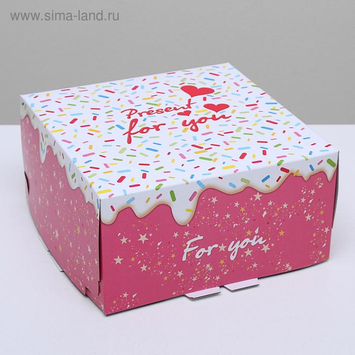 Кондитерская упаковка, короб, "Для тебя", 24 х 24 х 12 см, 1,5 кг - Фото 1