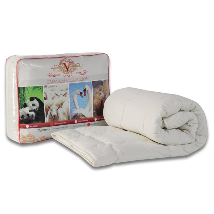 Одеяло Царские сны Бамбук 220х205 см, белый, перкаль (хлопок 100%), 200г/м2