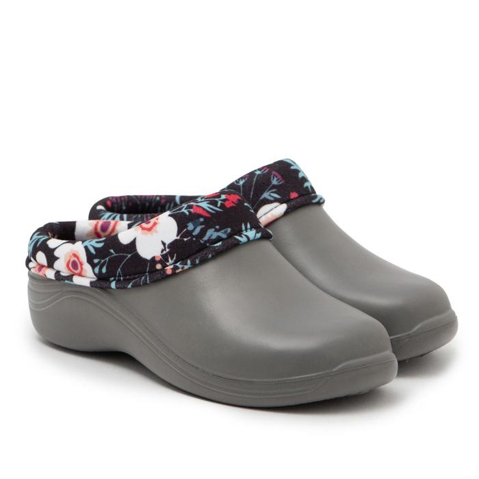 Галоши женские «Цветочки», размер 37-38, серые - Фото 1