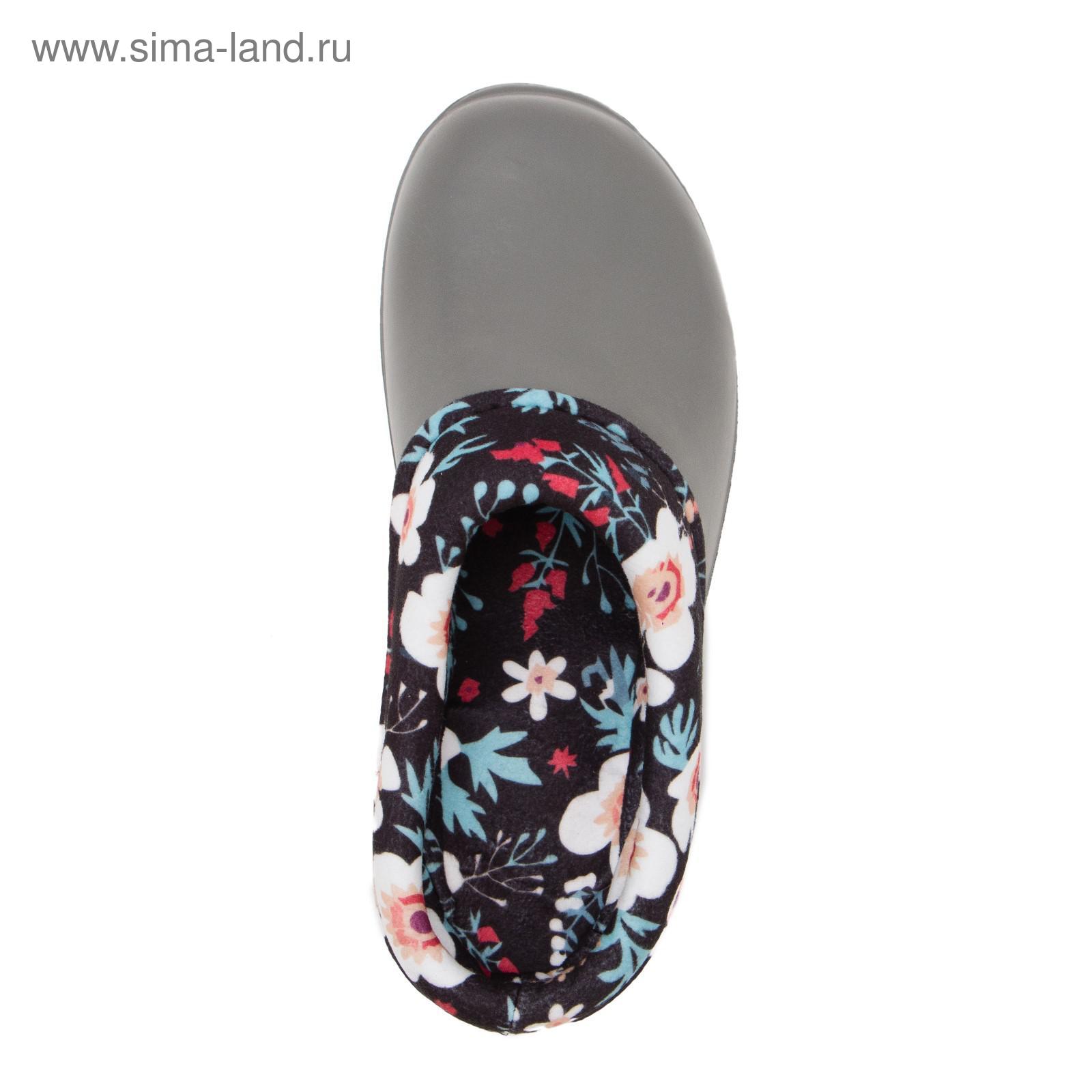 Галоши женские, цвет серый/цветочки, размер 37-38 (5398105) - Купить по ...