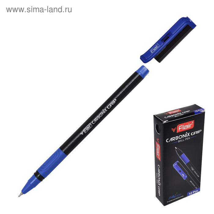 Ручка шариковая Flair CARBONIX GRIP, узел 0.7мм, синяя F-1377/син. - Фото 1
