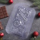 Форма для шоколада и конфет пластиковая «С Новым годом. Ёлка, часы», 17×8,5 см, цвет прозрачный - Фото 1