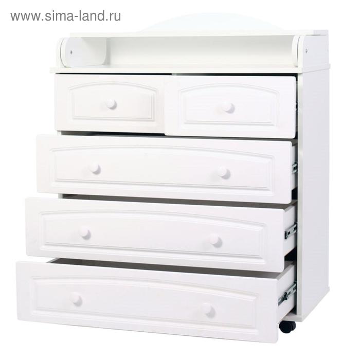 Комод «Ричард», 103х85х45 см, МДФ, 5 ящиков, цвет белый