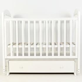 Кровать детская «Сильвия-7» , 120х60 см, универсальный маятник, ящик, цвет белый