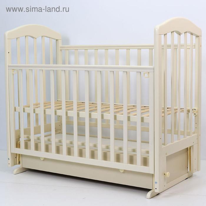 Кровать детская «Сильвия-7» , 120х60 см, универсальный маятник, ящик, цвет слоновая кость