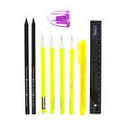 Пенал - тубус с наполнением Calligrata, 65×210 мм, 10 предметов, серый - Фото 11