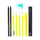 Пенал - тубус с наполнением Calligrata, 65×210 мм, 10 предметов, серый - Фото 9