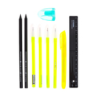 Пенал - тубус с наполнением Calligrata, 65×210 мм, 10 предметов, серый - Фото 10