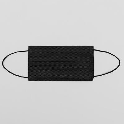 Маска гигиеническая трёхслойная, чёрная, 50 штук