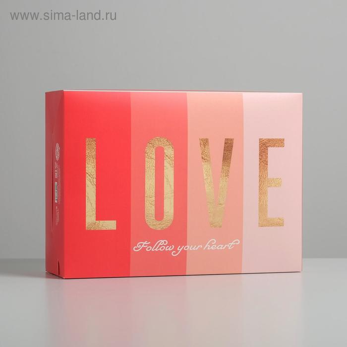 Коробка подарочная складная, упаковка, «Любовь», 22 х 30 х 10 см