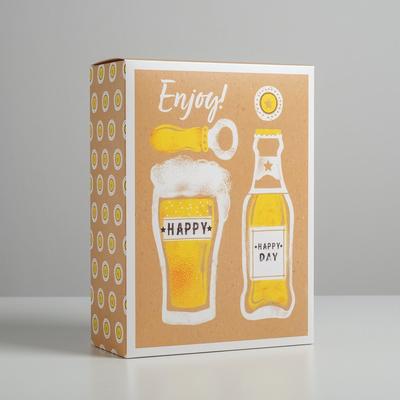 Коробка подарочная складная, упаковка, «Happy», 22 х 30 х 10 см