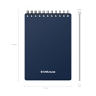 Блокнот на спирали А6, 60 листов в клетку, ErichKrause Classic, пластиковая обложка, фактура «песок», блок офсет 100% белизна, МИКС - Фото 9