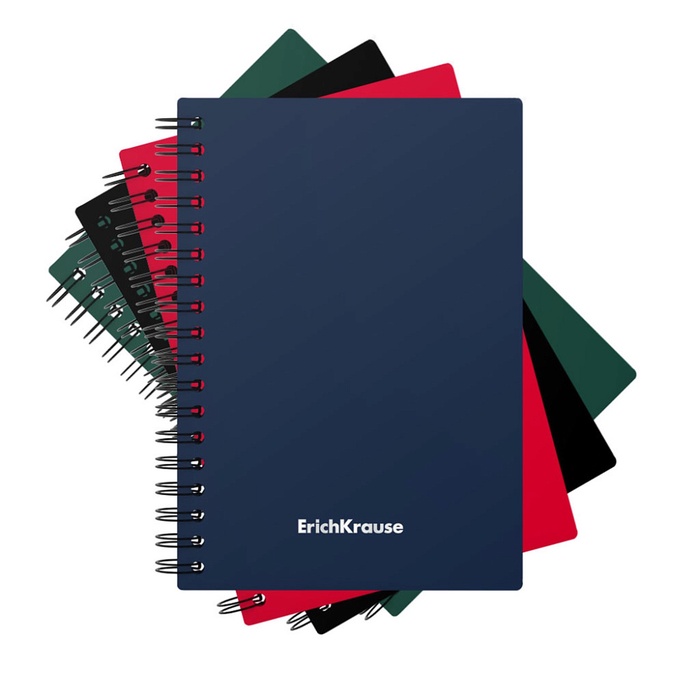 Тетрадь на спирали ErichKrause. Classic А6, 60 листов, в клетку, пластиковая обложка, блок офсет, МИКС - Фото 1