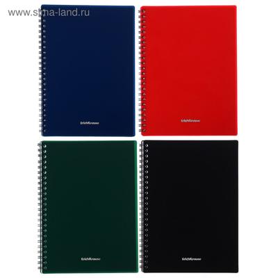 Тетрадь на спирали, 60 листов в клетку, ErichKrause Classic, пластиковая обложка, МИКС