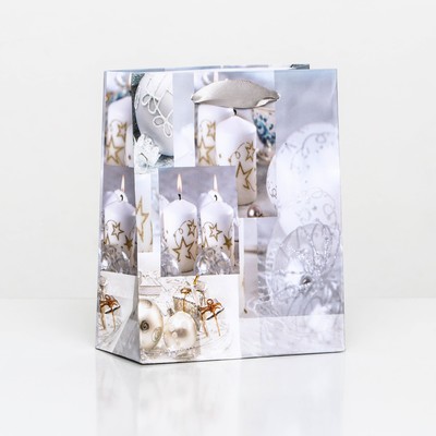 Пакет ламинированный "Свечи и подарки", 11,5 x 14,5 x 6 см