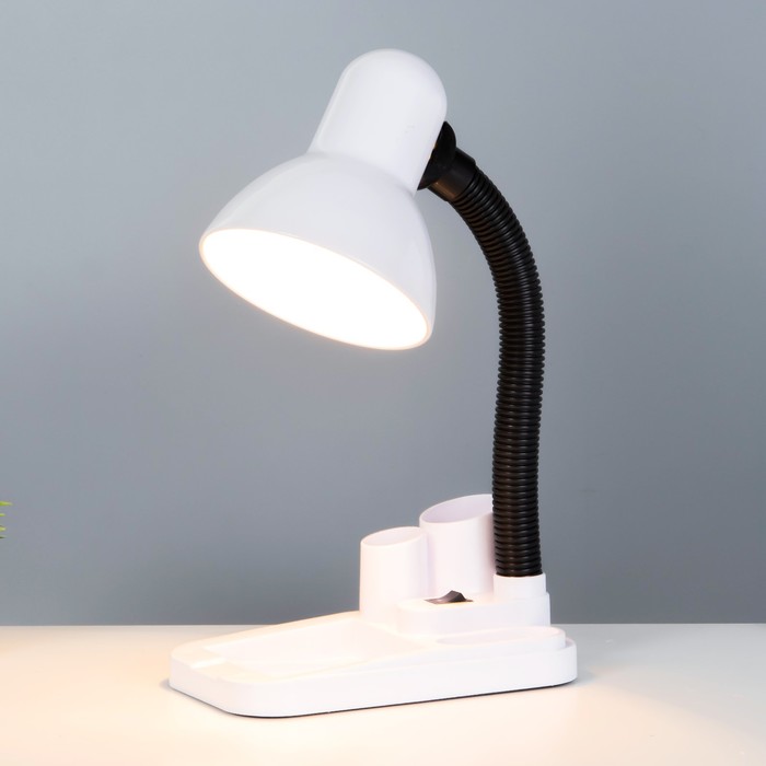 Лампа настольная UT-220 на подставке, с пеналом, 1х60Вт Е27 белый, h=31 см - фото 1888023390