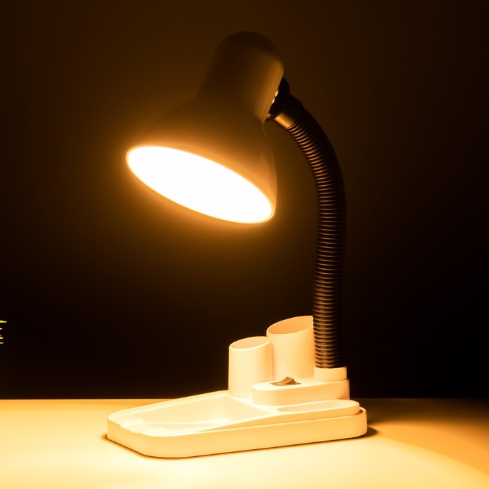 Лампа настольная UT-220 на подставке, с пеналом, 1х60Вт Е27 белый, h=31 см - фото 1888023391