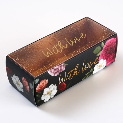 Коробка кондитерская, упаковка «With love», 14,5 х 5 х 6 см