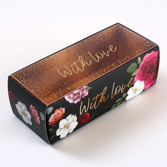 Коробка кондитерская, упаковка «With love», 14,5 х 5 х 6 см - Фото 1