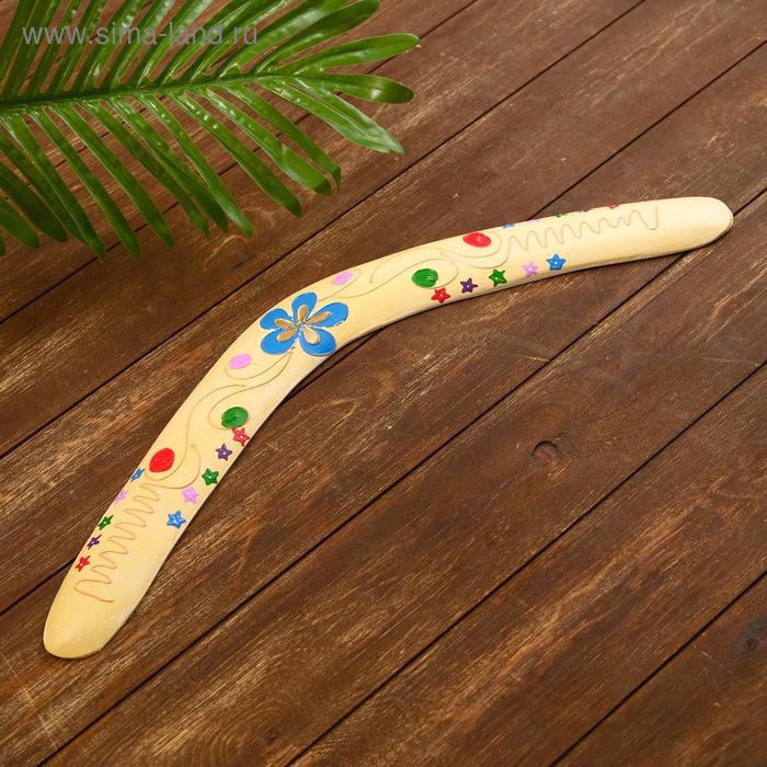 Сувенир из дерева "Бумеранг" кремовый 50х12х1 см - Фото 1