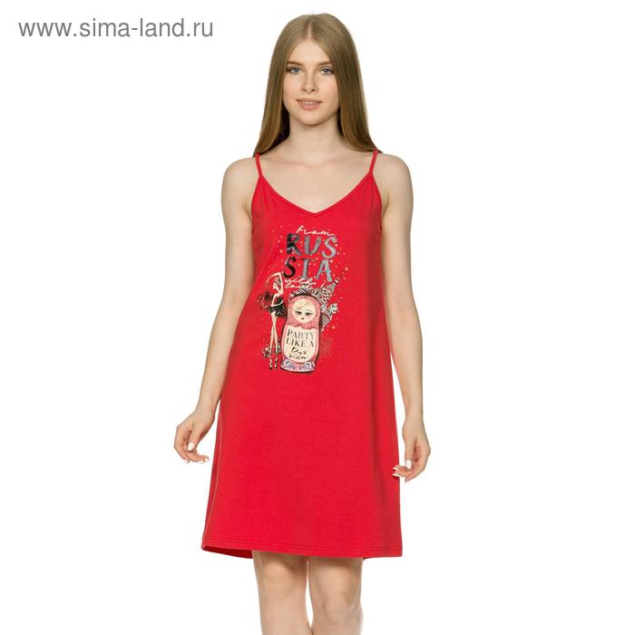 Платье женское, размер S, цвет красный