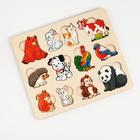 Рамка - вкладыш деревянная «Кто что ест», 12 деталей - Фото 1