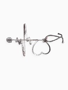 Брошь «Стетоскоп» кардиограмма, цвет красный в серебре - Фото 2