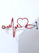 Брошь «Стетоскоп» кардиограмма, цвет красный в серебре - Фото 6