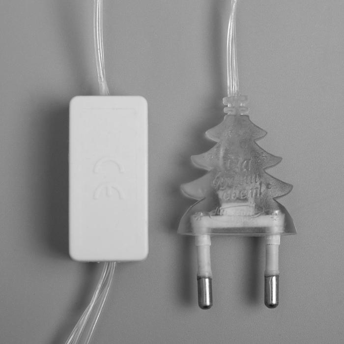 Гирлянда «Нить» 2 м с насадками «Снежинка матовая», IP20, прозрачная нить, 36 LED, свечение тёплое белое, 220 В - фото 1919010481
