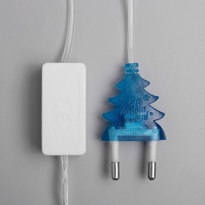 Гирлянда «Нить» 2 м с насадками «Снежинка матовая», IP20, прозрачная нить, 36 LED, свечение синее, 220 В - фото 1919010487