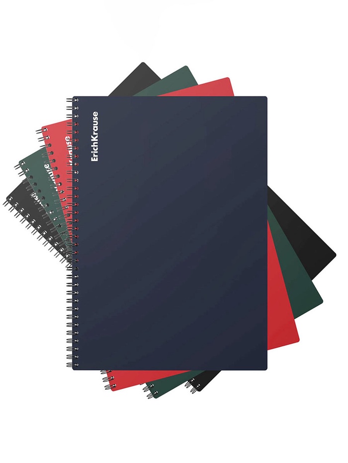 Тетрадь на спирали ErichKrause. Classic А4, 60 листов, в клетку, пластиковая обложка, блок офсет, МИКС - Фото 1