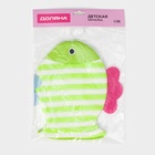 Мочалка варежка детская Доляна «Рыбка», для купания, 21 см, МИКС  (артикул 143045)  большой выбор товаров оптом и в розницу по низким ценам с доставкой