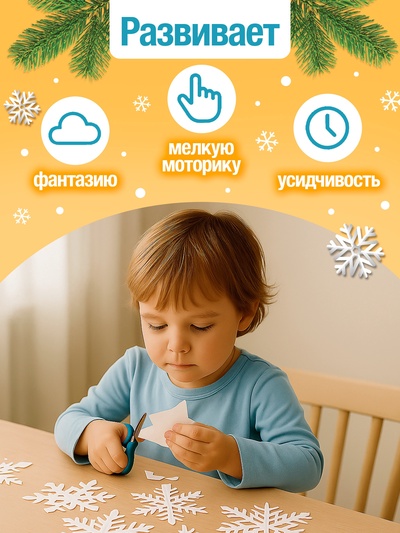 Книжка - вырезалка «Снежные украшения», 24 стр.