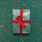 Бумага упаковочная глянцевая «Ветви с ягодами», 70 х 100 см, Новый год (комплект 10 шт) - фото 25396328