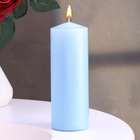 Свеча - цилиндр, 5х15 см, голубая лакированная, 14 ч - Фото 3