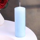 Свеча - цилиндр, 5х15 см, голубая лакированная, 14 ч - фото 295019736
