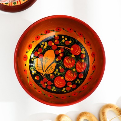 Салатник деревянный хохлома «Средний», 14×7.5 см