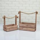 Подарочный ящик «Аром», ручка - канат, цвет состаренный дуб, набор 2 шт. - Фото 1