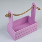 Подарочный ящик Dear, деревянный, ручка - канат, сиреневый, набор 2 шт. - Фото 3