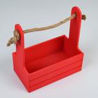 Подарочный ящик Dear, деревянный, ручка - канат, красный, набор 2 шт. - Фото 3