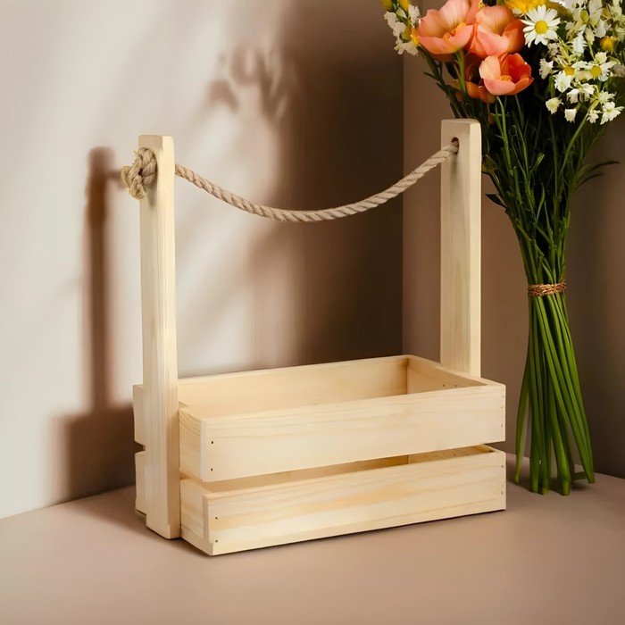 Подарочный ящик «Аром», 28×15×30 см, деревянный, ручка - канат - Фото 1