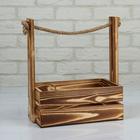 Подарочный ящик «Аром», 25.5×15×30 см, деревянный, ручка - канат, цвет обожжённое дерево - Фото 1