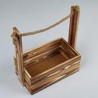 Подарочный ящик «Аром», 25.5×15×30 см, деревянный, ручка - канат, цвет обожжённое дерево - Фото 2